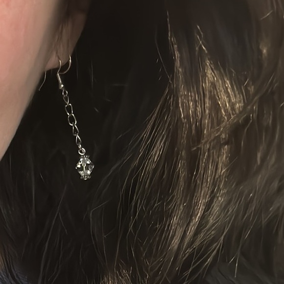 NEW:Elegant Ladies Natural Healing Crystal Quartz Facets Diamonds Silver Earring - Picture 5 of 16